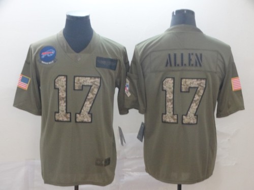 Buffalo Bills 17 Josh Allen 2019 Olive Camo Salute To Service Limited Jersey