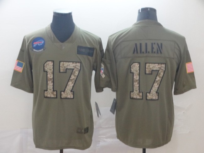 Buffalo Bills 17 Josh Allen 2019 Olive Camo Salute To Service Limited Jersey