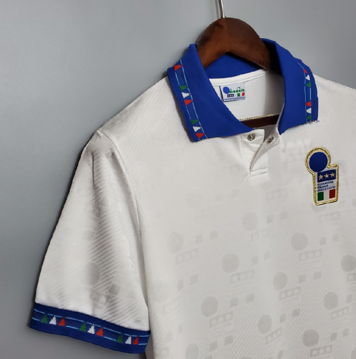 Retro Jersey 1994 Italy Away White Soccer Jersey Vintage Football Shirt