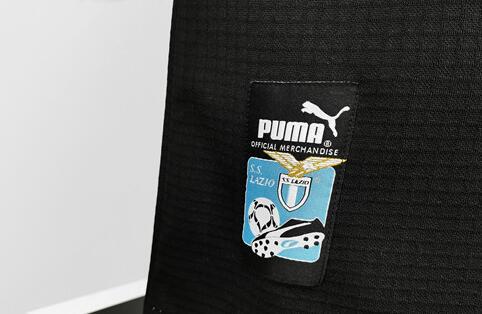 with Serie A Patch Retro Jersey 1998-1999 Lazio Away Black Soccer Jersey Vintage Football Shirt