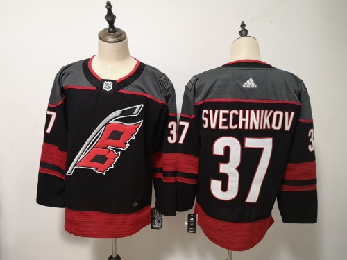 Long Sleeve Carolina Hurricanes #37 SVECHNIKOV Black NHL Jersey