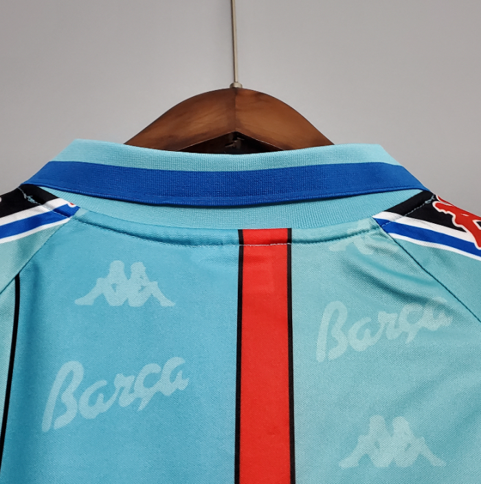 Retro Jersey 1996-1997 Barcelona Away Blue Soccer Jersey Vintage Football Shirt