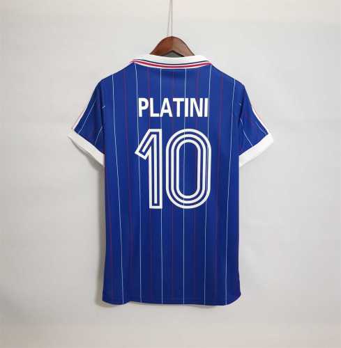 Retro Jersey 1982 France PLATINI 10 Home Soccer Jersey Vintage Football Shirt