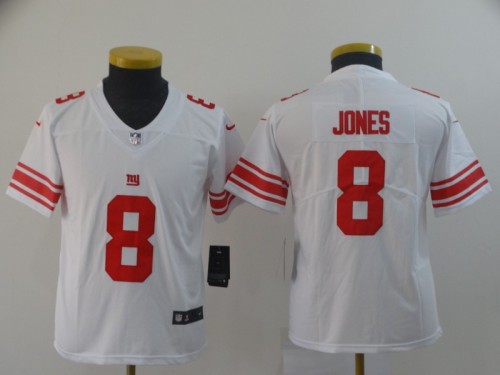New York Giants 8 Daniel Jones White Youth Vapor Untouchable Limited Jersey