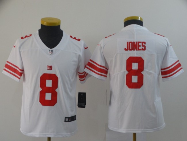 New York Giants 8 Daniel Jones White Youth Vapor Untouchable Limited Jersey