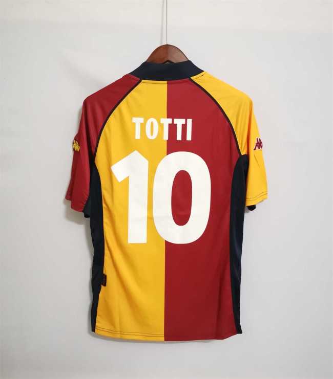 Retro Jersey AS Roma 2001-2002 TOTTI 10 Champions League Home Soccer Jersey