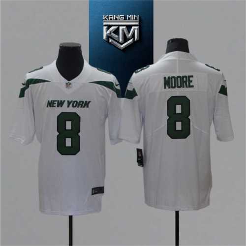 2021 Jets 8 MOORE WHITE NFL Jersey S-XXL DARK GREEN Font