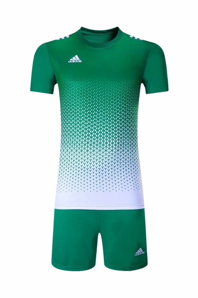 #815 Green/White Soccer Training Uniform Jersey and Shorts