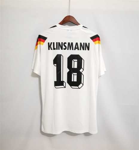 Retro Jersey 1990 Germany KLINSMANN 18 Home White Vintage Soccer Jersey