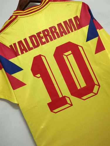 Retro Jersey 1990 Colombia VALDERRAMA 10 Home Soccer Jersey Vintage Football Shirt