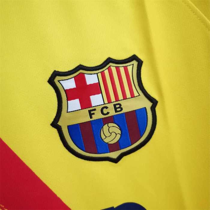 Retro Jersey 2019-2020 Barcelona 4th Away Yellow Soccer Jersey Vintage Football Shirt