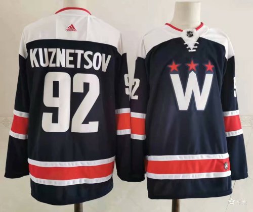 2020 NEW AD Washington Capitals 92 KUZNETSOV Royal Blue NHL Jersey
