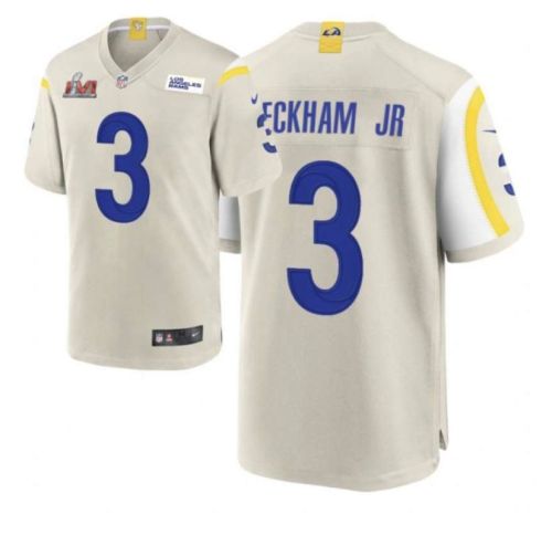 with superbowl badge Los Angeles Rams 3 BECKHAM JR NFL Jersey