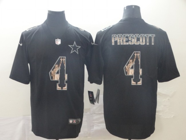 Dallas Cowboys 4 Dak Prescott Black Statue of Liberty Limited Jersey