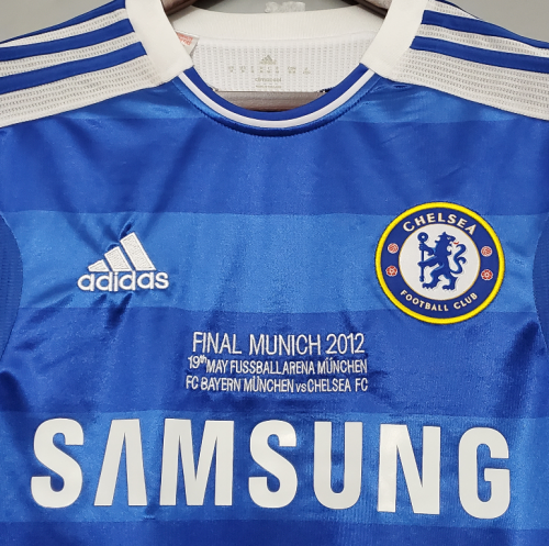 with Front Lettering Retro Jersey 2011-2012 Chelsea UCL Final Home Soccer Jersey Vintage Football Shirt