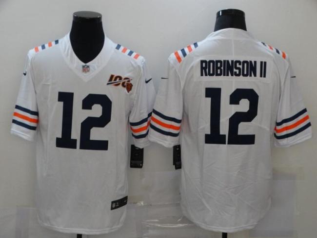 Bears 12 Allen Robinson II White 100th Season Vapor Untouchable Limited Jersey