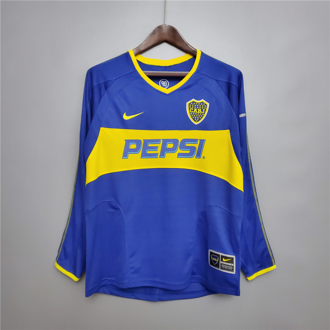 Retro Jersey Long Sleeve 2003-2004 Boca Juniors Home Soccer Jersey