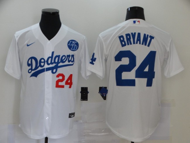 Los Angeles Dodgers 24 BRYANT White/Blue Cool Base Jersey