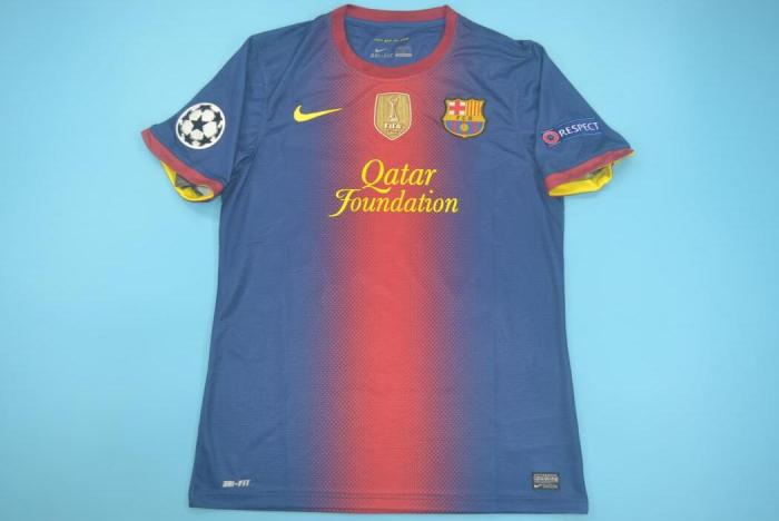 with UCL+Front Patch Retro Jersey 2012-2013 Barcelona 8 A.INIESTA Home Soccer Jersey