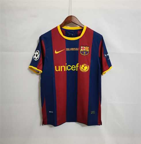with UCL Patch+Front Lettering Retro Jersey 2010-2011 Barcelona MESSI 10 Home Soccer Jersey