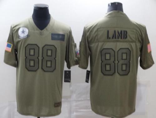 Dallas Cowboys 88 LAMB Olive NFL Jersey