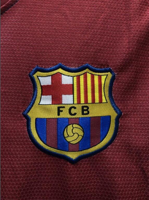 with Front Lettering Long Sleeve Retro Jersey 2008-2009 Barcelona UCL Final Home Vintage Soccer Jersey
