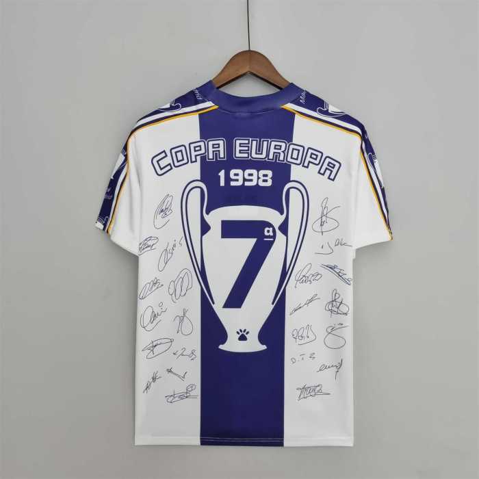 Retro Jersey 1997-1998 Real Madrid Champions League 7 Champions Commemorative Edition Soccer Jersey