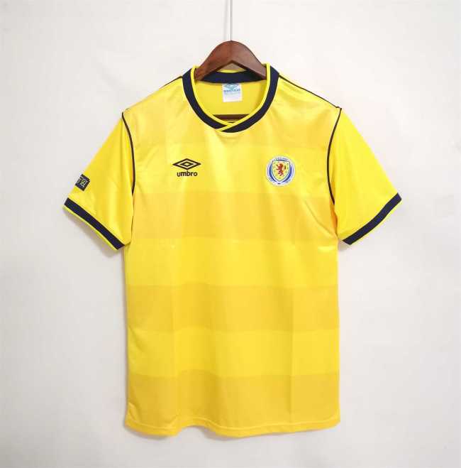 Retro Jersey 1986 Scotland Away Yellow Soccer Jersey Vintage Football Shirt