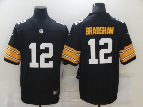 Steelers 12 Terry Bradshaw Black Alternate Vapor Untouchable Limited Jersey
