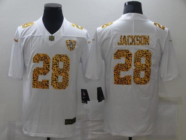 Oakland Raiders 28 JACKSON White Leopard Vapor Untouchable Limited Jersey