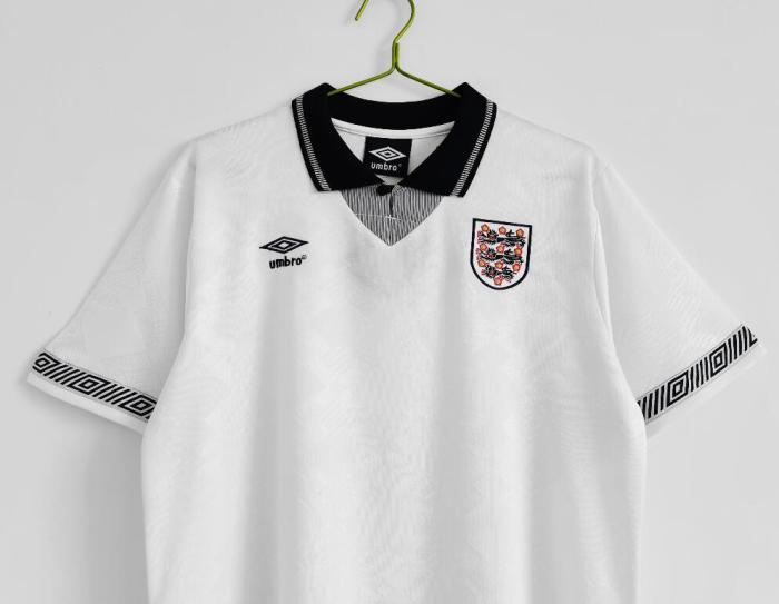 Retro Jersey 1990 England Home White Soccer Jersey Vintage Football Shirt