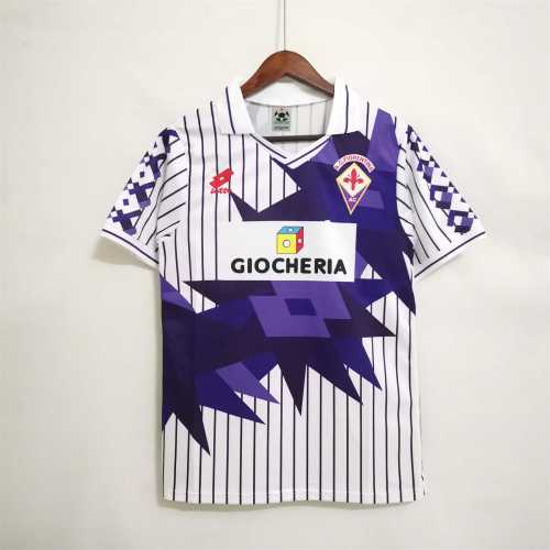 Retro Jersey 1991-1992 Fiorentina Away White Soccer Jersey Vintage Football Shirt