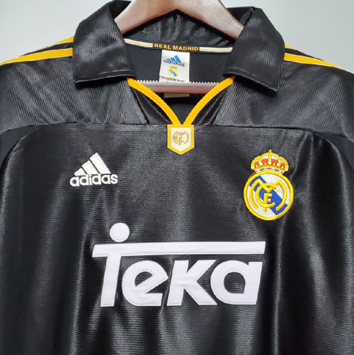 Retro Jersey 1999-2000 Real Madrid Away Black Soccer Jersey Vintage Football Shirt
