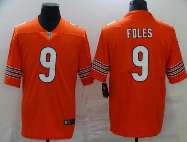 Bears 9 Nick Foles Orange Vapor Untouchable Limited Jersey
