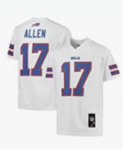 Youth Kid Buffalo Bills 17 ALLEN White NFL Jersey
