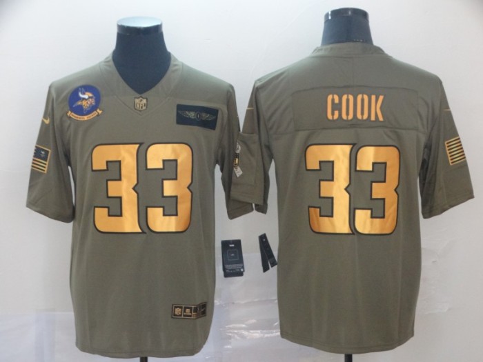 Carolina Panthers 59 Luke Kuechly 2019 Olive Gold Salute To Service Limited Jersey