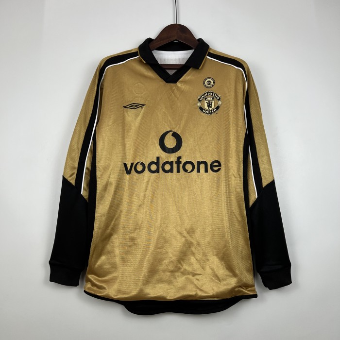 Long Sleeve Retro Shirt 2000-2001 Manchester United Reversible Model Soccer Jersey