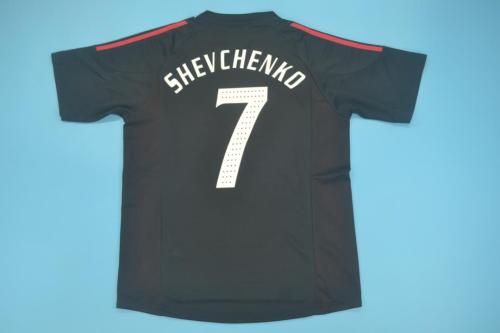 Retro Jersey 2002-2003 AC Milan SHEVCHENKO 7 Away Black Soccer Jersey