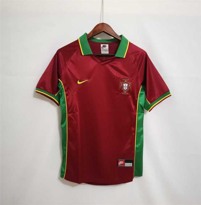 Retro Jersey Portugal 1997-1998 Home Red Soccer Jersey Vintage Football Shirt
