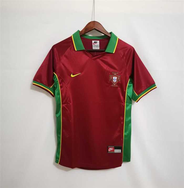 Retro Jersey Portugal 1997-1998 Home Red Soccer Jersey Vintage Football Shirt