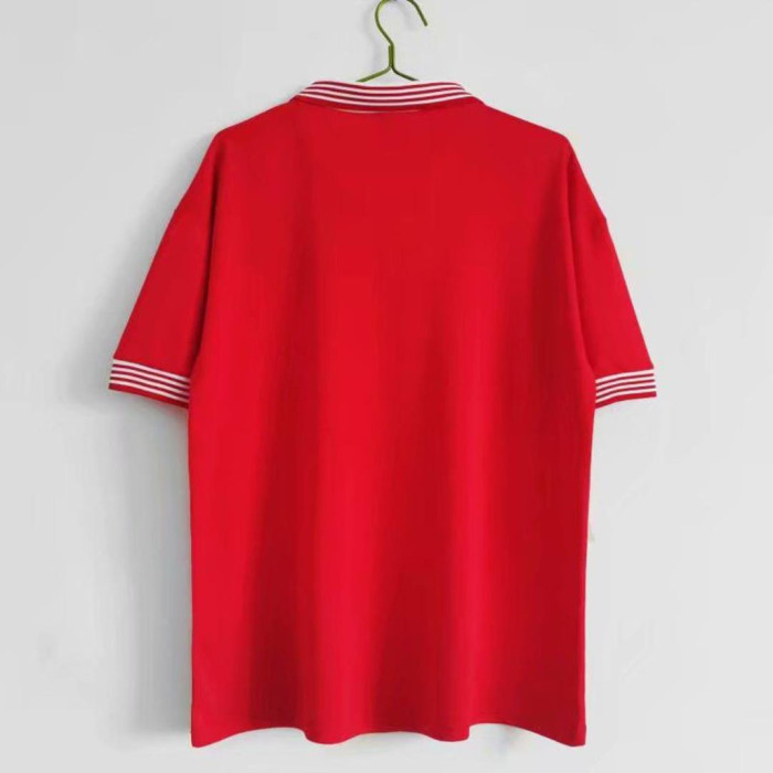 Retro Jersey 1977 Manchester United Home Soccer Jersey Red Vintage Football Shirt