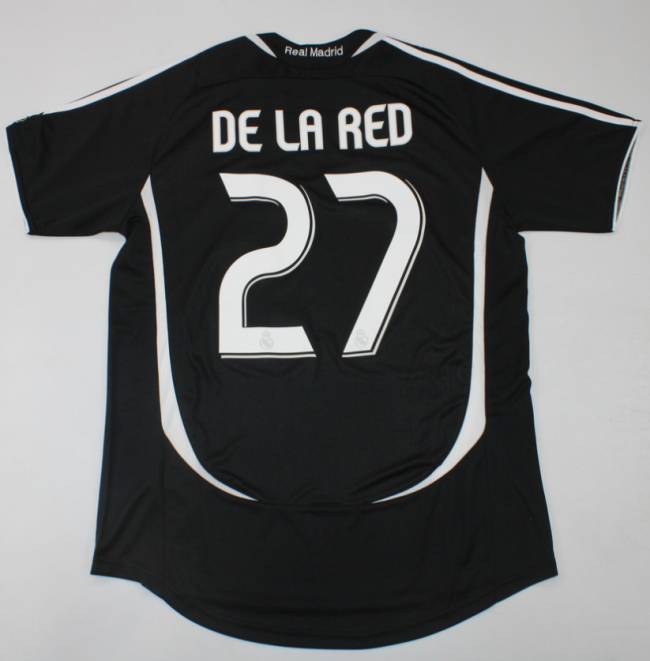 Retro Jersey 2006-2007 Real Madrid 27 DE LA RED Away Black Vintage Soccer Jersey