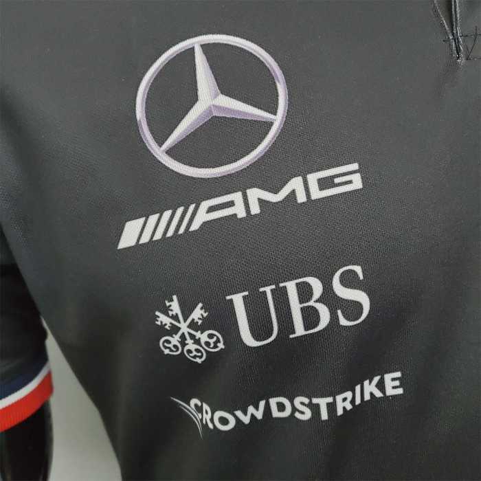 F1 Formula One racing suit Mercedes POLO Black Racing Jersey