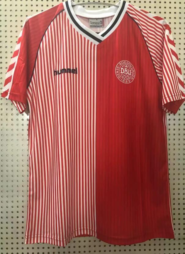 Retro Jersey 1986 Danmark Home  Soccer Jersey