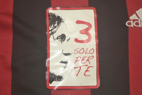 with Front Lettering+Front Patch+Serie A patch+Trophy 7 Patch Retro Jersey Long Sleeve 2009-2010 AC Milan Home Soccer Jersey