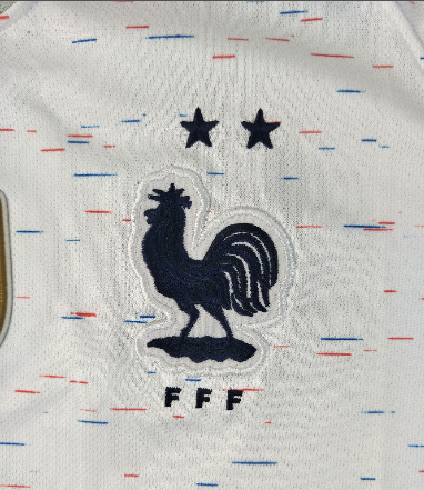 with 2 Stars+Golden FIFA Patch Retro Jersey 2018 France Away White Soccer Jersey Vintage Football Shirt