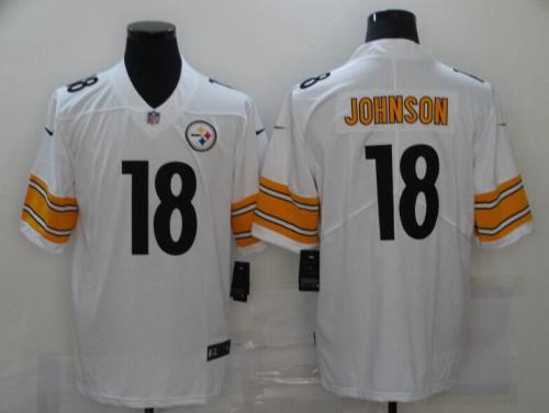 Steelers 18 Diontae Johnson White Vapor Untouchable Limited Jersey