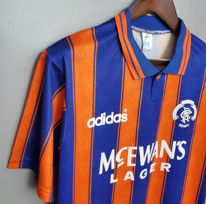 Retro Jersey 1993-1994 Rangers Away Blue/Orange Soccer Jersey