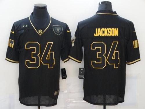 Raiders 34 Bo Jackson Black Gold 2020 Salute To Service Limited Jersey