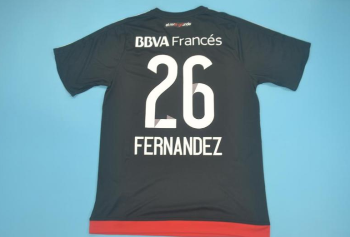 with all Patches Retro jersey 2016-2017 River Plate 26 FERNANDEZ Away Black Soccer Jersey